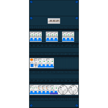 Schotman Elektro B.V. – SEP NOVA –3x ALS 2p, 1x ALS 4p, 9x INS, 2x INS 4p, kookgroep, 2x contactdoos