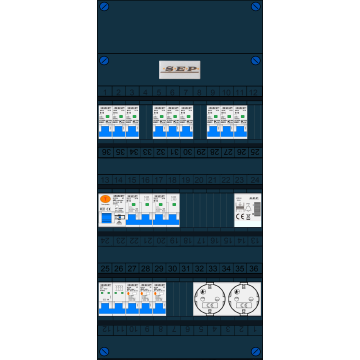 Schotman Elektro B.V. – SEP NOVA –3x ALS 2p, 1x ALS 4p, 9x INS, 2x INS 4p, beltrafo, 2x contactdoos