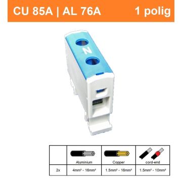Schotman Elektro - SEP CK60 aansluitklem 1,5-16mm2 blauw grijs