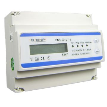 SEP CMD3PDT KWH-meter 3f indirect 5A + puls