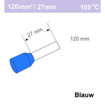Schotman Elektro - SEP adereindhuls enkelvoudig 120mm2 lengte 27mm geisoleerd
