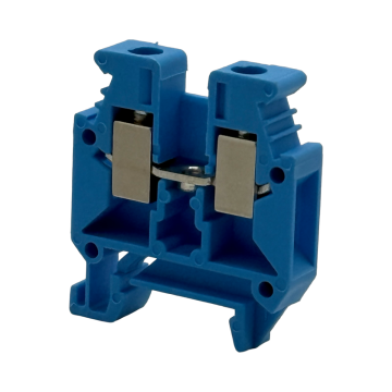 SEP MRK4-BU mini rijgklem blauw - aanzicht met open aansluitklemmen