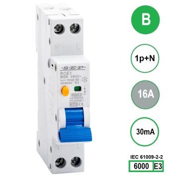 SEP RCE1-B16.03 - aardlekautomaat B16 30mA, 18mm, 1 module
