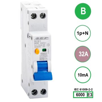 SEP RCE1-B32.01 - aardlekautomaat B32 10mA, 18mm, 1 module