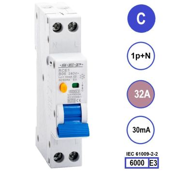 SEP RCE1-C32.03 - aardlekautomaat C32 30mA, 18mm, 1 module