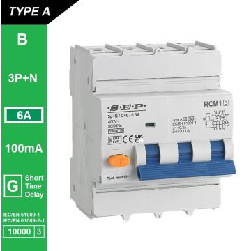 Schotman Elektro B.V. - SEP RCM1 3p+n B-karakteristiek 6A 10kA kortstondig vertraagd AG