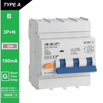 Schotman Elektro B.V. - SEP RCM1 3p+n B-karakteristiek 32A 10kA kortstondig vertraagd AG