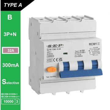 Schotman Elektro B.V. - SEP RCM1 3p+n B-karakteristiek 32A 10kA selectief AS