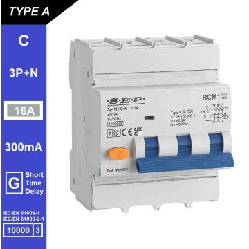 Schotman Elektro B.V. - SEP RCM1 3p+n C-karakteristiek 16A 10kA kortstondig vertraagd AG