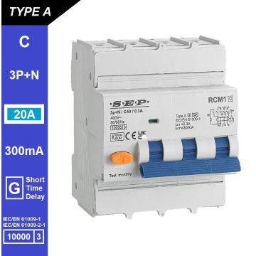 Schotman Elektro B.V. - SEP RCM1 3p+n C-karakteristiek 20A 10kA kortstondig vertraagd AG