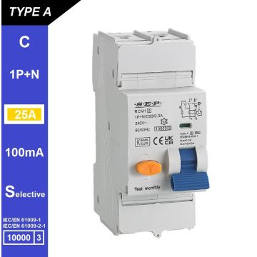 Schotman Elektro B.V. - SEP RCM1 1p+n C-karakteristiek 25A 10kA selectief AS