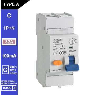 Schotman Elektro B.V. - SEP RCM1 1p+n C-karakteristiek 32A 10kA kortstondig vertraagd AG