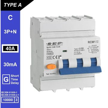 Schotman Elektro B.V. - SEP RCM1 3p+n C-karakteristiek 40A 10kA kortstondig vertraagd AG