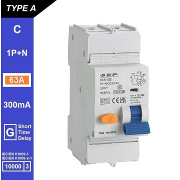Schotman Elektro B.V. - SEP RCM1 1p+n C-karakteristiek 63A 10kA kortstondig vertraagd AG