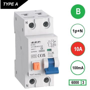 Schotman Elektro - SEP RCM2 aardlekautomaat B10A 6kA