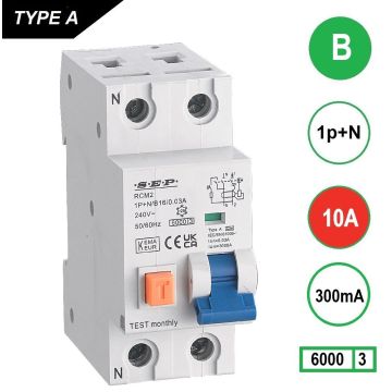 Schotman Elektro - SEP RCM2 aardlekautomaat B10A 6kA