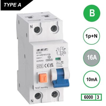 Schotman Elektro - SEP RCM2 aardlekautomaat B16A 6kA