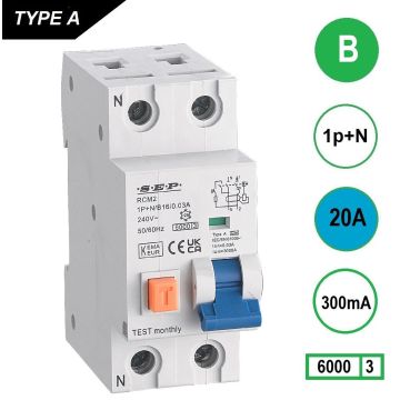 Schotman Elektro - SEP RCM2 aardlekautomaat B20A 6kA