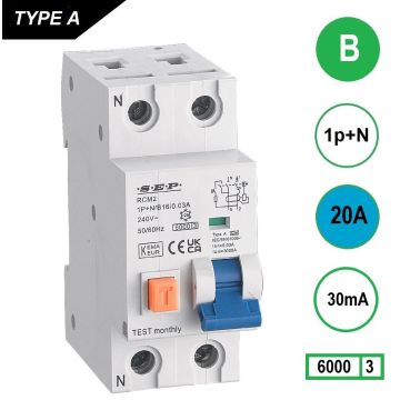 Schotman Elektro - SEP RCM2 aardlekautomaat B20A 6kA