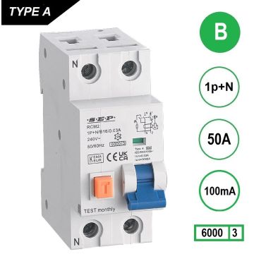 Schotman Elektro - SEP RCM2 aardlekautomaat B50A 6kA