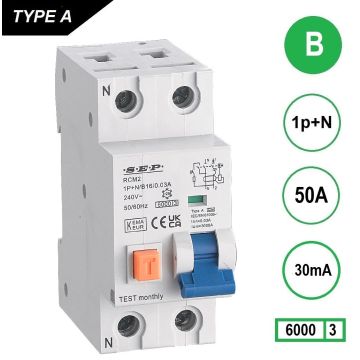 Schotman Elektro - SEP RCM2 aardlekautomaat B50A 6kA