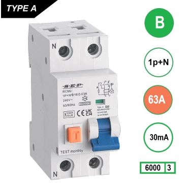 Schotman Elektro - SEP RCM2 aardlekautomaat B63A 6kA