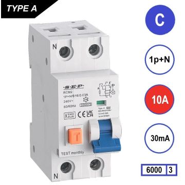 Schotman Elektro - SEP RCM2 aardlekautomaat C10A 6kA