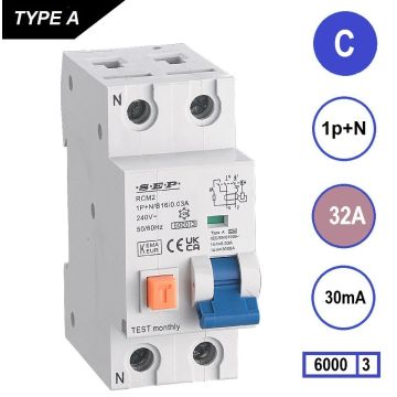 Schotman Elektro - SEP RCM2 aardlekautomaat C32A 6kA
