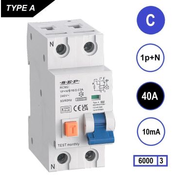 Schotman Elektro - SEP RCM2 aardlekautomaat C40A 6kA