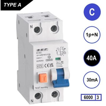 Schotman Elektro - SEP RCM2 aardlekautomaat C40A 6kA