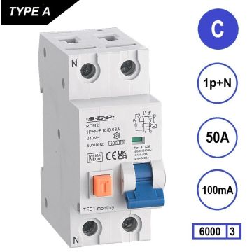 Schotman Elektro - SEP RCM2 aardlekautomaat C50A 6kA