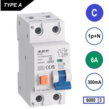 Schotman Elektro - SEP RCM2 aardlekautomaat C6A 6kA