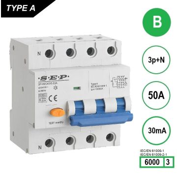Schotman Elektro B.V. - SEP RCM4 Aardlekautom. 3p+n B50 30mA 6kA