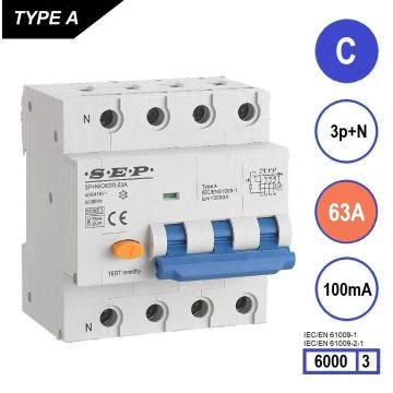 Schotman Elektro B.V. - SEP RCM4 Aardlekautom. 3p+n C63 100mA 6kA
